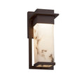 Justice Design Group Lumenaria Pacific Dark Bronze Outdoor Small Wall Sconce Faux Alabaster Shade