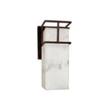 Justice Design Group Lumenaria Structure 1 Light Dark Bronze Outdoor Led Wall Sconce Faux Alabaster Shade