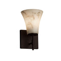 Justice Design Group Lumenaria Union 1 Light Dark Bronze Wall Sconce Faux Alabaster Round Flared Shade