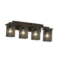Justice Design Group Wire Mesh Montana 4 Light Dark Bronze Bath Bar Square Flat Rim Shade