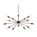 Justice Design Group No Shade Axion 15 Light Dark Bronze Large Chandelier