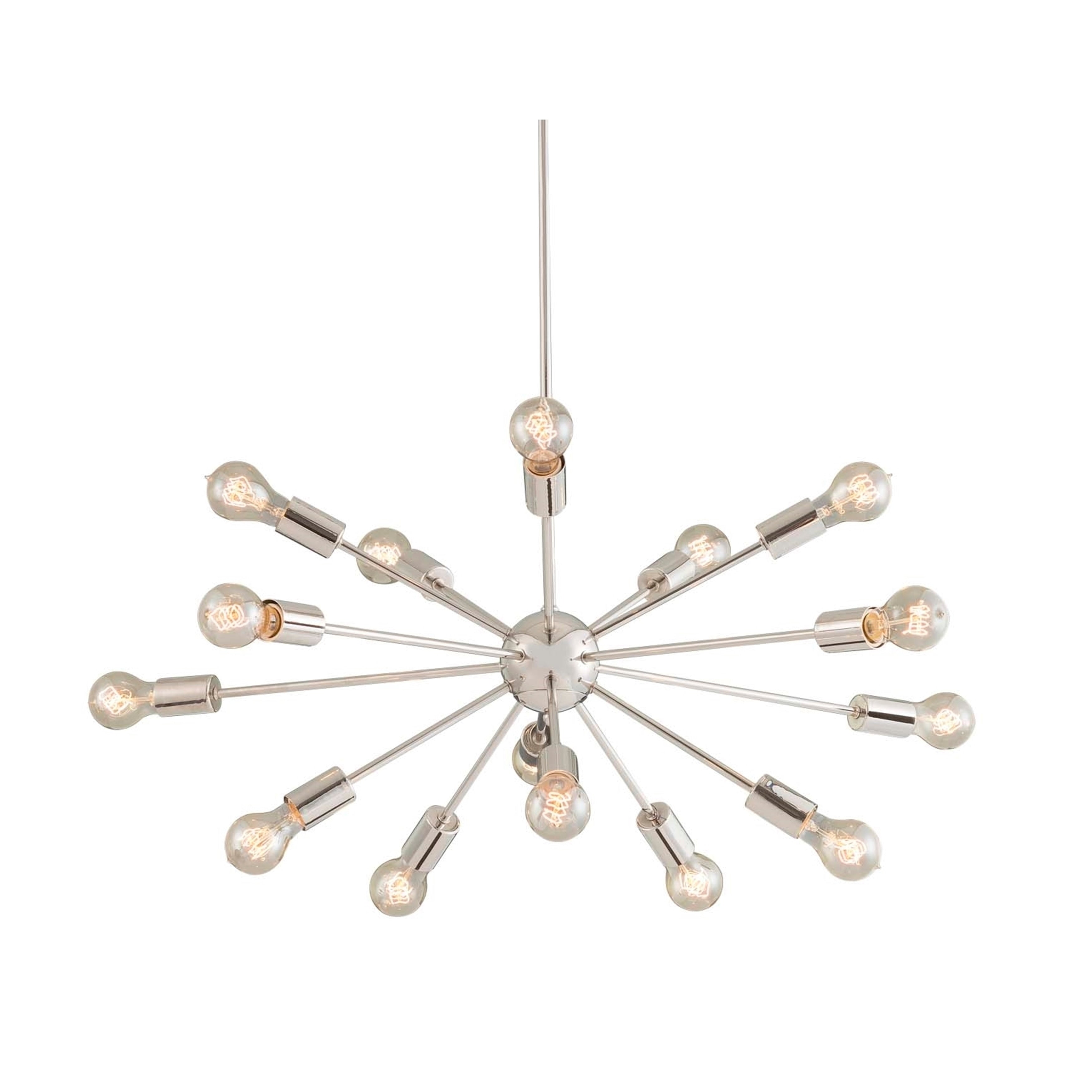 Justice Design Group No Shade Axion 15 Light Polished Chrome Small Chandelier