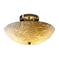 Justice Design Group Porcelina 2 Light Brushed Nickel Round Bowl Semi Flush Bamboo Shade