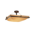 Justice Design Group Porcelina Ring 3 Light Dark Bronze Square Bowl Semi Flush Waterfall Shade