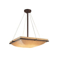 Justice Design Group Porcelina Ring 3 Light Dark Bronze Square Bowl Pendant Waterfall Shade