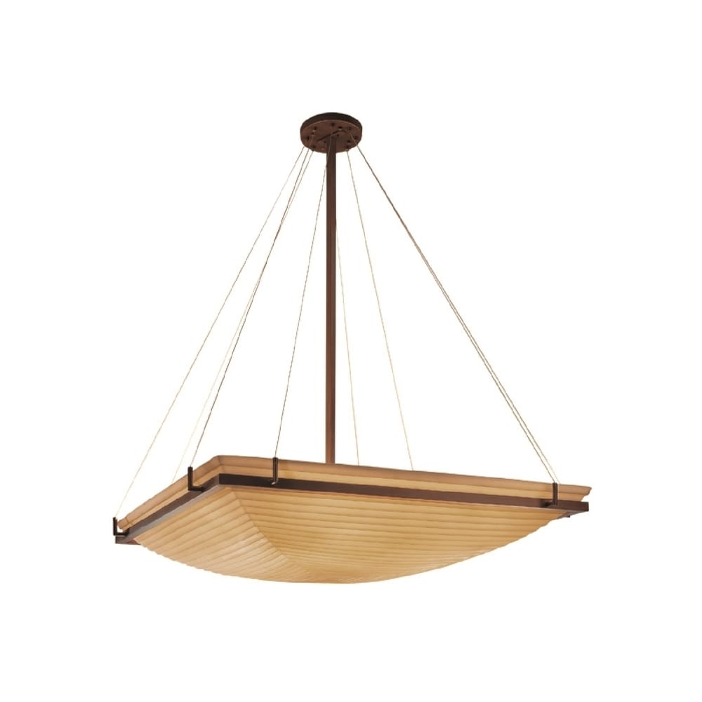 Justice Design Group Porcelina Ring 8 Light Dark Bronze Square Bowl Pendant Sawtooth Shade