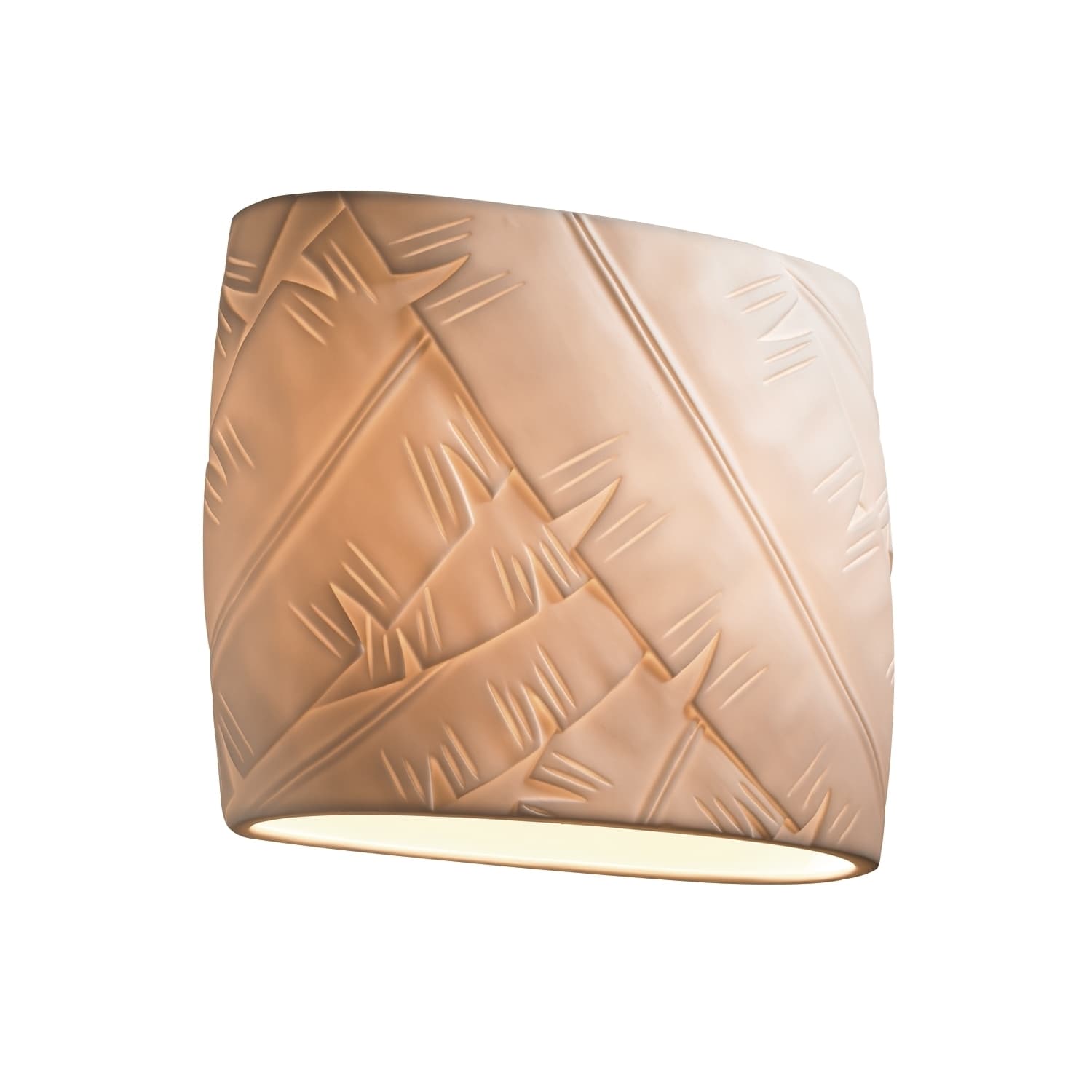 Justice Design Group Porcelina 2 Light Ada Wall Sconce Oval Banana Leaf Shade