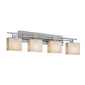 Justice Design Group Porcelina Aero 4 Light Polished Chrome Bath Bar Waves Rectangle Shade