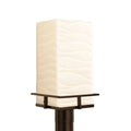 Justice Design Group Porcelina Avalon 1 Light Dark Bronze Led Outdoor Post Light Waves Shade