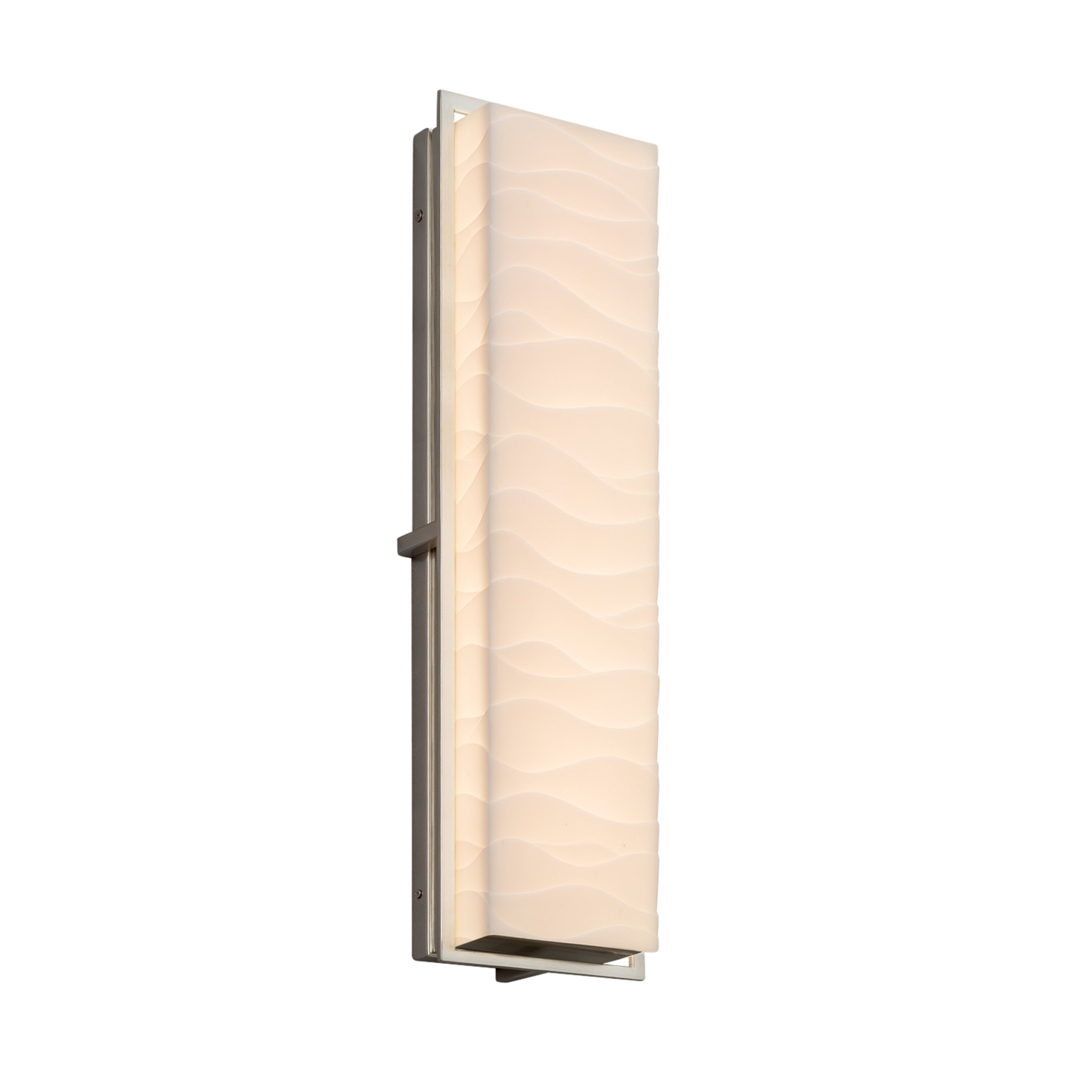 Justice Design Group Porcelina Avalon 24 Inch Brushed Nickel Ada Led Outdoor Wall Sconce Waves Impressions