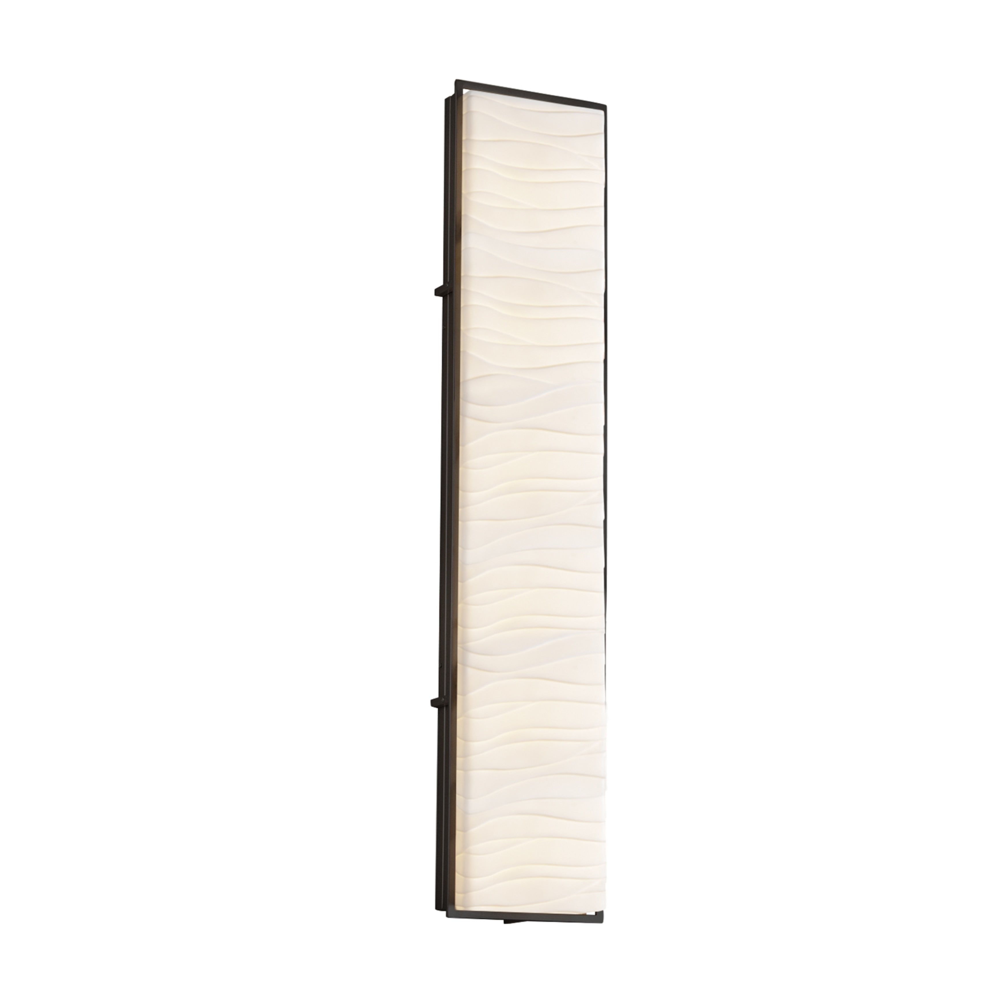 Justice Design Group Porcelina Avalon 48 Inch Matte Black Ada Led Outdoor Wall Sconce Waves Impressions