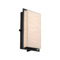 Justice Design Group Porcelina Avalon Matte Black Ada Led Outdoor Wall Sconce Small Waves Shade