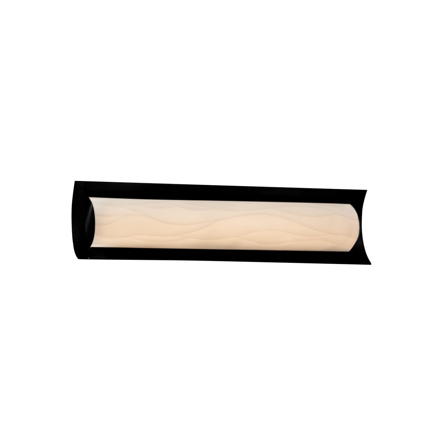 Justice Design Group Porcelina Lineate 22 Inch Matte Black Ada Led Wall Bath Bar Waves Shade