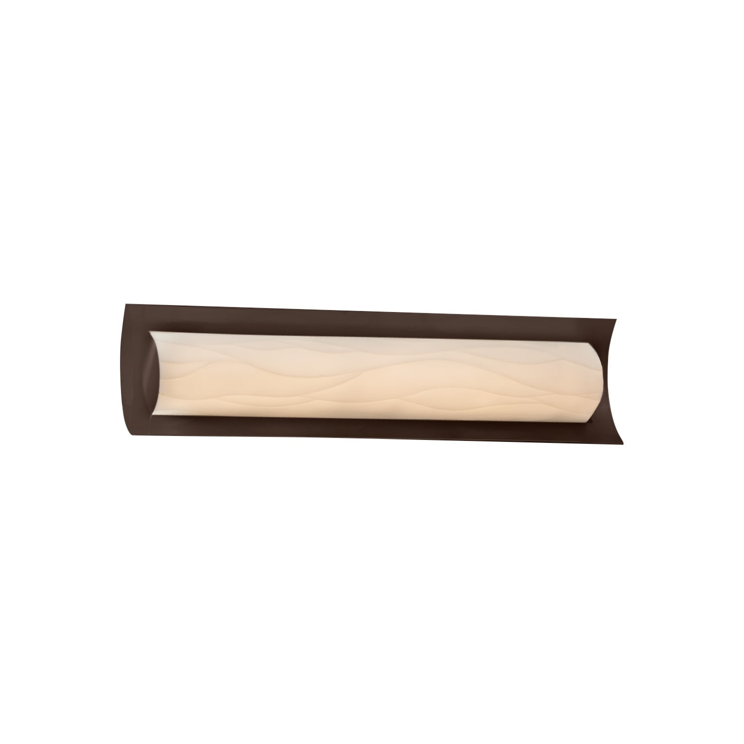 Justice Design Group Porcelina Lineate 22 Inch Dark Bronze Ada Led Wall Bath Bar Waves Shade