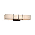 Justice Design Group Porcelina Structure Dark Bronze Led Wall Bath Bar Waves Shade