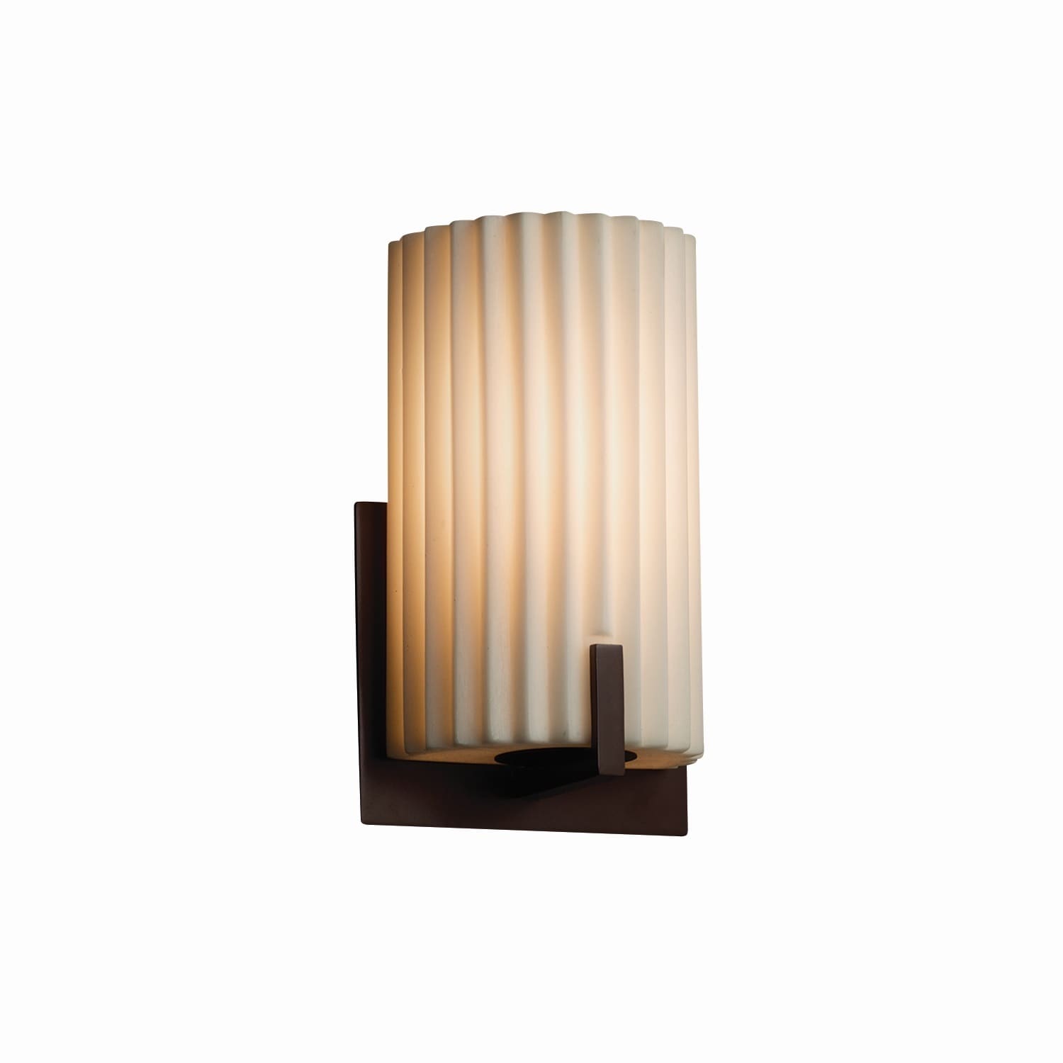 Porcelina Century 1 Light Dark Bronze Ada Wall Sconce Pleats Shade