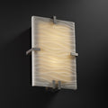 Justice Design Group Porcelina Clips 2 Light Brushed Nickel Ada Wall Sconce Waves Shade