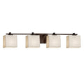 Justice Design Group Porcelina Era 4 Light Dark Bronze Bath Light Waves Rectangle Shade