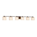 Justice Design Group Porcelina Era 6 Light Dark Bronze Bath Bar Rectangle Pleats Impressions