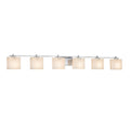 Justice Design Group Porcelina Era 6 Light Polished Chrome Bath Bar Rectangle Pleats Impressions