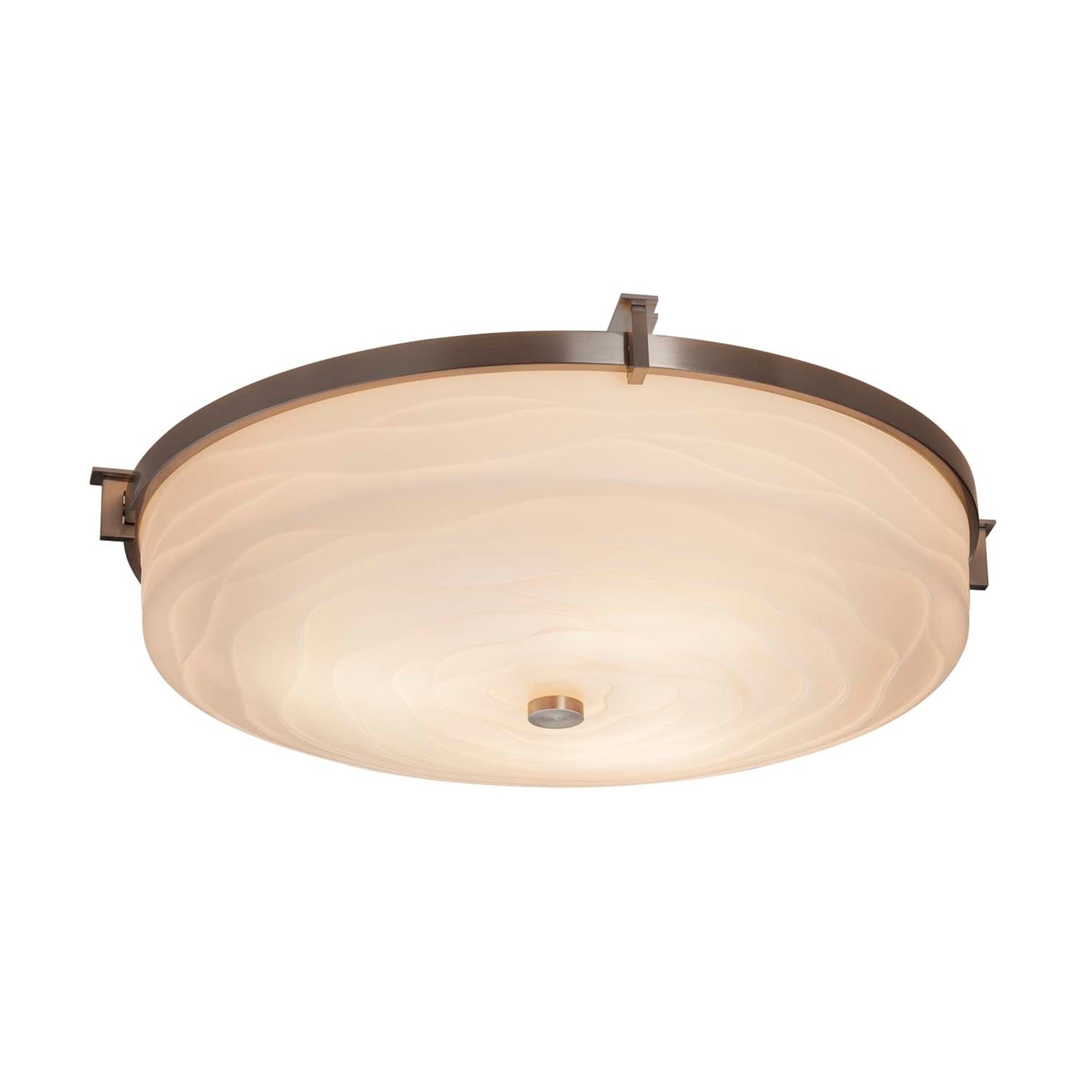 Justice Design Group Porcelina Era Brushed Nickel 21 Inch Led Round Flush Mount Waves Impressions