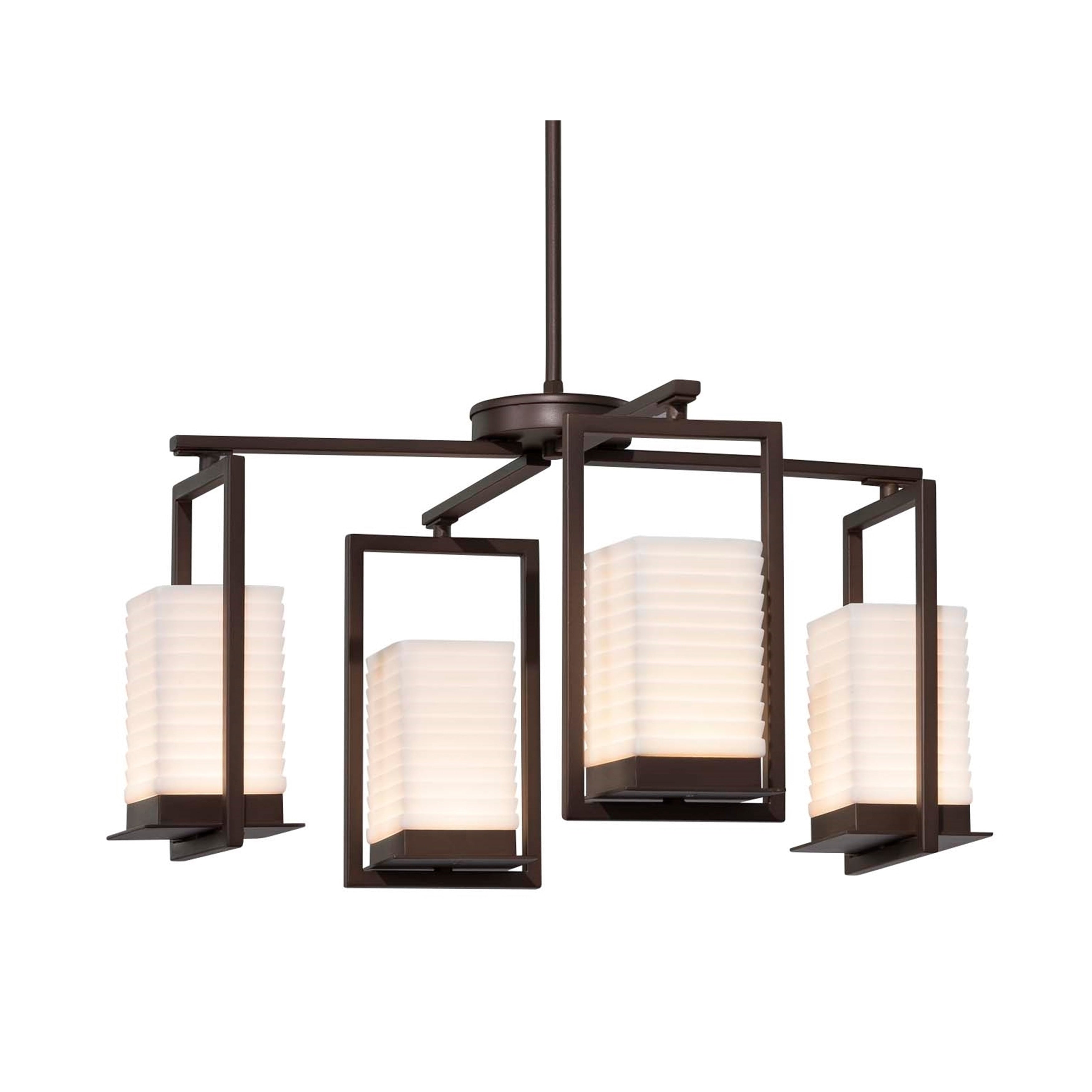 Justice Design Group Porcelina Laguna 4 Light Dark Bronze Led Outdoor Chandelier Sawtooth Impressions
