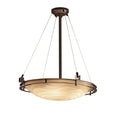 Justice Design Group Porcelina Metropolis 6 Light Dark Bronze Round Bowl Pendant Waves Shade