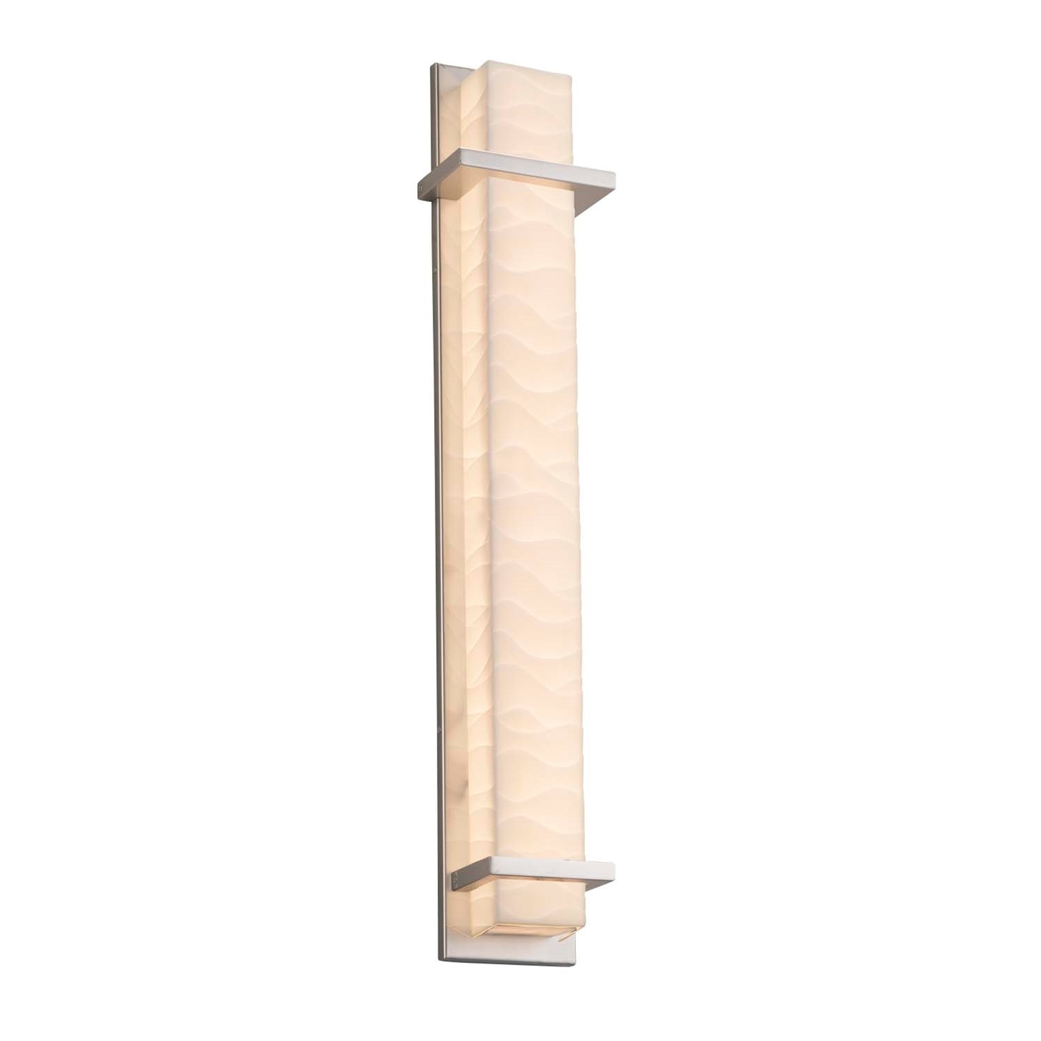 Justice Design Group Porcelina Monolith Brushed Nickel 36 Inch Led Wall Sconce Waves Impressions