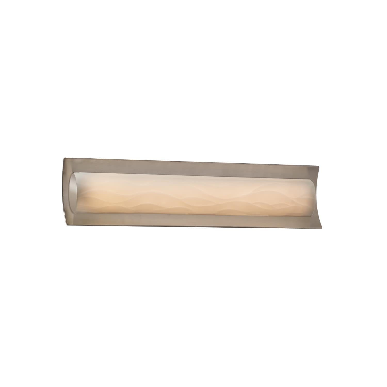 Justice Design Group Porcelina Lineate 22 Inch Brushed Nickel Ada Led Wall Bath Bar Waves Shade