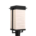 Justice Design Group Porcelina Pacific 1 Light Matte Black Led Outdoor Post Light Waves Shade