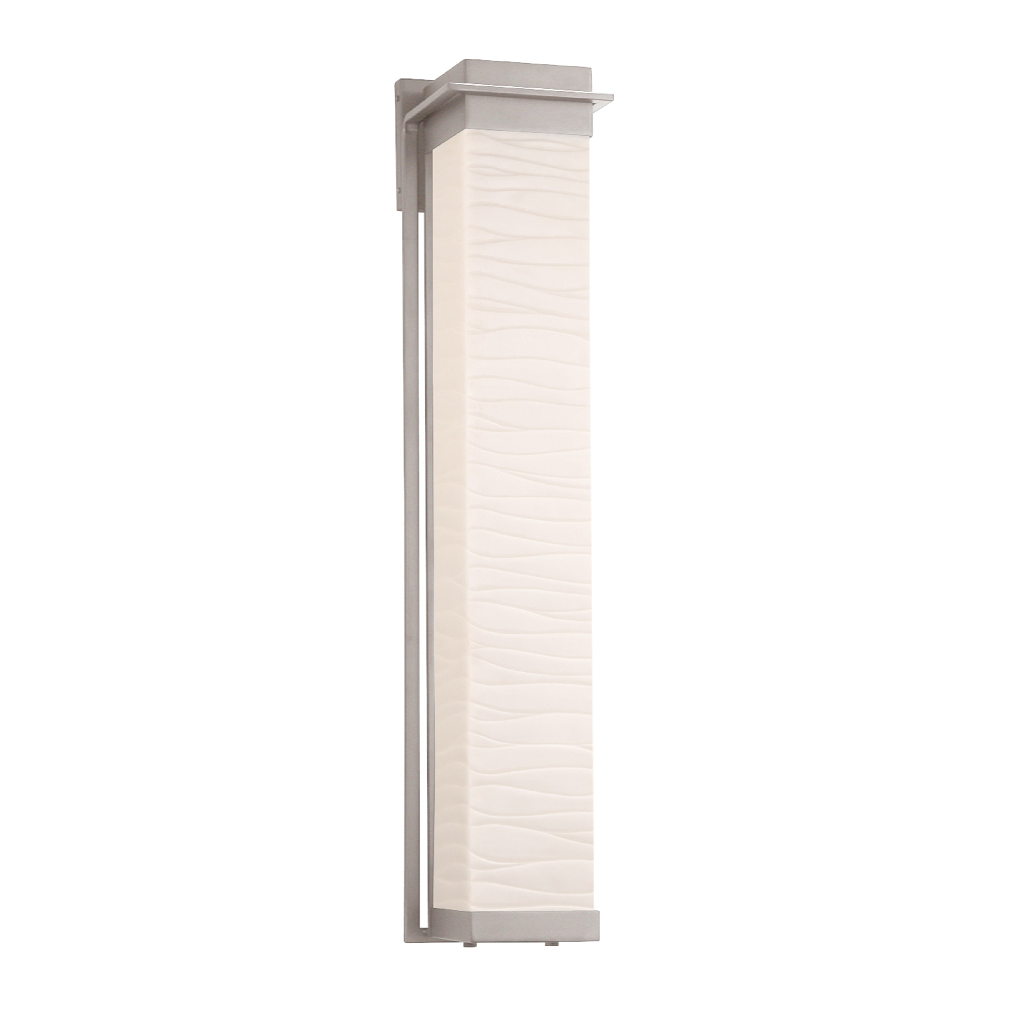 Justice Design Group Porcelina Pacific 36 Inch Brushed Nickel Led Outdoor Wall Sconce Waves Impressions