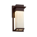 Justice Design Group Porcelina Pacific Dark Bronze Led Small Outdoor Wall Sconce Waterfall Shade