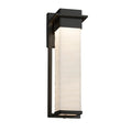 Justice Design Group Porcelina Pacific Matte Black Led Large Outdoor Wall Sconce Waves Shade