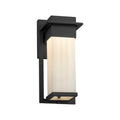 Justice Design Group Porcelina Pacific Matte Black Led Small Outdoor Wall Sconce Waterfall Shade