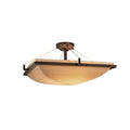 Justice Design Group Porcelina Ring 6 Light Dark Bronze Square Bowl Semi Flush Sawtooth Shade