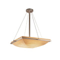 Justice Design Group Porcelina Ring 6 Light Brushed Nickel Square Bowl Pendant Sawtooth Shade