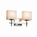 Justice Design Group Porcelina Union 2 Light Polished Chrome Bath Bar Waterfall Rectangle Shade
