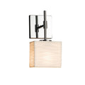Justice Design Group Porcelina Union 1 Light Polished Chrome Ada Wall Sconce Waves Rectangle Shade