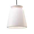 Justice Design Radiance Brushed Nickel Trapezoid Small Ceramic Pendant