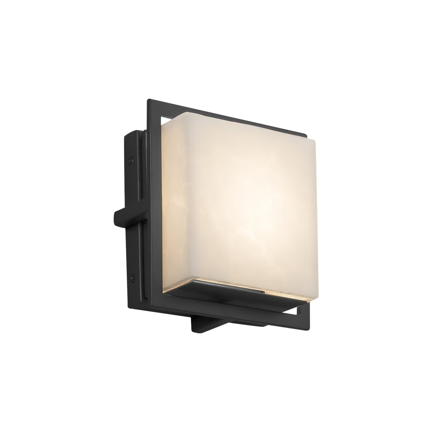 Justice Design Group Square Clouds Avalon Matte Black Ada Outdoor Led Wall Sconce Square Clouds Shade