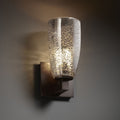 Justice Design Group Tall Tapered 1 Light Dark Bronze Cylinder Mercury Glass Wall Sconce