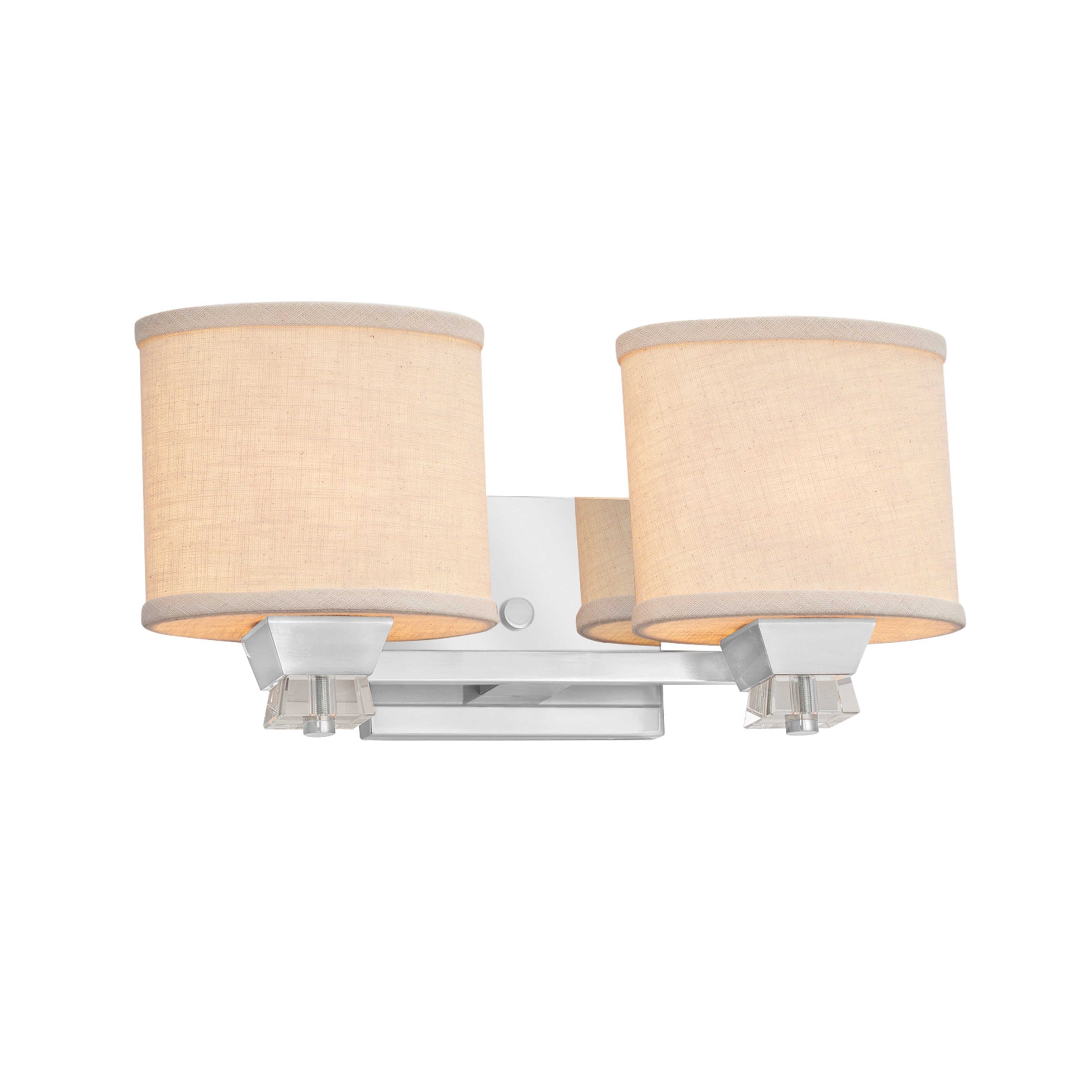 Justice Design Group Textile Ardent 2 Light Polished Chrome Bath Bar Cream Oval Shade