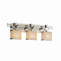 Justice Design Group Textile Argyle 3 Light Brushed Nickel Bath Bar Cream Rectangle Shade