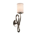 Justice Design Group Textile Capellini 1 Light Brushed Nickel Wall Sconce White Cylinder Flat Rim Shade