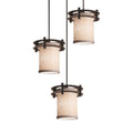 Justice Design Group Textile Circa 3 Light Cluster Pendant