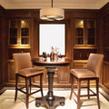 Justice Design Group Textile Crossbar 3 Light Dark Bronze Pendant Cream Shade