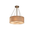 Justice Design Group Textile Finials 3 Light Brushed Nickel F1 Pendant Cream Shade