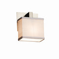 Justice Design Group Textile Modular 1 Light Brushed Nickel Ada Wall Sconce White Rectangle Shade