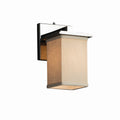 Justice Design Group Textile Montana 1 Light Polished Chrome Wall Sconce Cream Square Flat Rim Shade