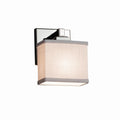 Justice Design Group Textile Regency 1 Light Polished Chrome Ada Wall Sconce White Rectangle Shade